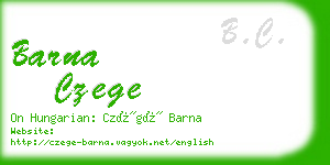 barna czege business card